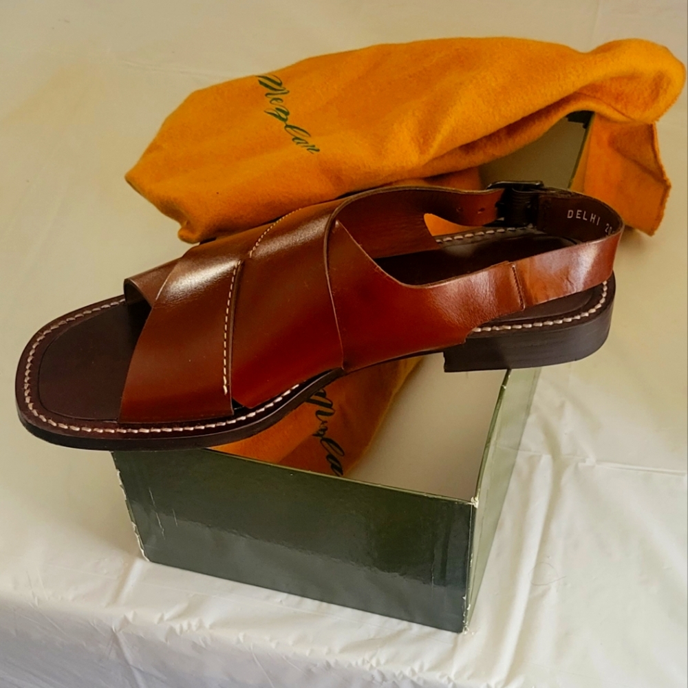 Men's leather sandals. Size 12M, Cognac, worn once paid $325